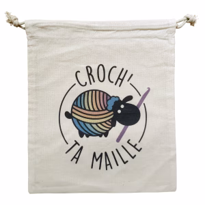 Pochon à cordon / Sac à petit projet crochet