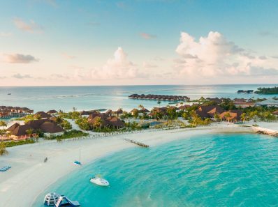 aerial view of a beautiful island resort