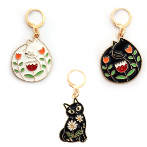 Marqueur de maille Chat fleuri