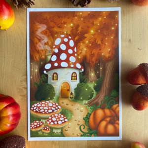 Carte A6 Toadstool House de Batty Blossoms