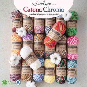 Découvrez Scheepjes Catona Chroma, un coton mercerisé dégradé et doux. Parfait pour amigurumis, accessoires et déco. Compatibles avec Catona classique.