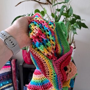 Patron au crochet sac filet pliable Flower Lollipop