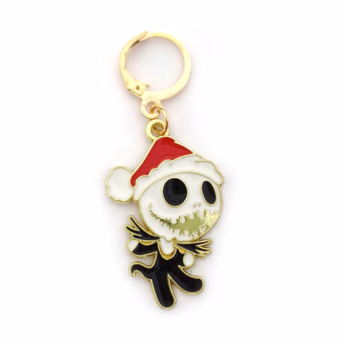 marqueur de maille jack le perce oreille avec un bonnet de noel