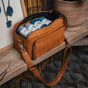 Sac en cuir brun pour le crochet