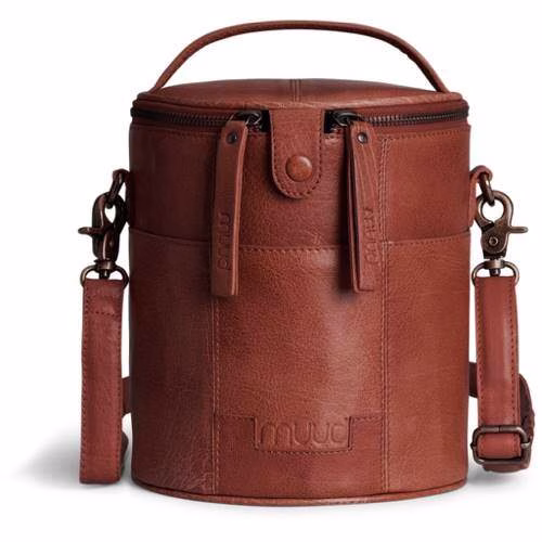 Sac de rangement pour le crochet en cuir brown fermé
