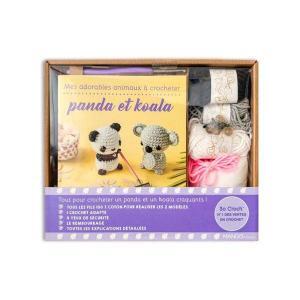 kit à crocheter pour réaliser un koala et un panda en amigurumi