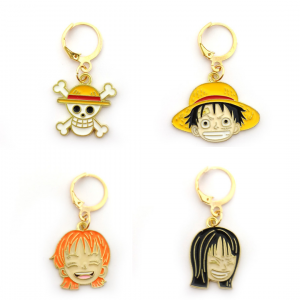 4 marqueurs de maille OnePiece : Crane, Nico Robin, nami, luffy