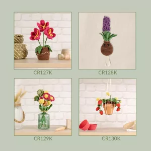 Découvrez le kit amigurumi flowers DMC : 4 modèles floraux à crocheter ! Un cadeau créatif, zen et durable à s’offrir ou à offrir !