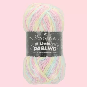 Découvrez le fil Scheepjes Little Darling Sprinkled Gradient : un fil DK 100 % polyester, doux et velours, avec dégradé moucheté intégré. Idéal pour amigurumi, projets bébé et créations texturées.