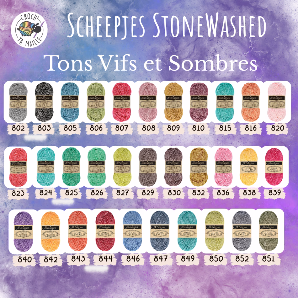 Scheepjes StoneWashed 50g est un fil agréable à travailler, aussi bien au crochet qu'au tricot. Sa polyvalence et sa qualité sont appréciés de tous.