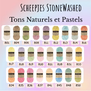 Scheepjes StoneWashed 50g : Le fil texturé doux et résistant, Tons Naturels et Pastels