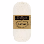 Découvrez le fil coton blanc Scheepjes Catona en 50g, 25g et 10g. Coton mercerisé certifié EN71-3, 10 coloris harmonieux pour tous tes projets crochet et tricot.