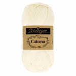 Découvrez le fil coton blanc Scheepjes Catona en 50g, 25g et 10g. Coton mercerisé certifié EN71-3, 10 coloris harmonieux pour tous tes projets crochet et tricot.