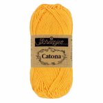 Découvrez le fil coton jaune doré Scheepjes Catona en 50g, 25g et 10g. Coton mercerisé certifié EN71-3, coloris harmonieux pour tous tes projets crochet.