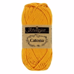 Découvrez le fil coton jaune doré Scheepjes Catona en 50g, 25g et 10g. Coton mercerisé certifié EN71-3, coloris harmonieux pour tous tes projets crochet.