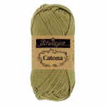 La palette verts clairs du Scheepjes Catona regroupe 14 coloris harmonieux dans un coton mercerisé doux, brillant et certifié EN71-3. Disponible en trois grammages — 50g, 25g et 10g — pour t'adapter à tous tes projets, du grand ouvrage aux petites touches multicolores.