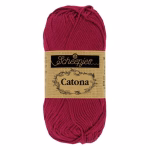 La palette roses profonds - rouges du Scheepjes Catona regroupe 15 coloris harmonieux dans un coton mercerisé doux, brillant et certifié EN71-3. Disponible en trois grammages — 50g, 25g et 10g — pour t'adapter à tous tes projets, du grand ouvrage aux petites touches multicolores.