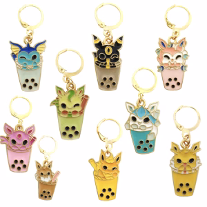 Marqueurs de maille Pokébubble : 9 créatures en émail dans leur bubble tea, pour crocheter et tricoter avec une dose de magie. Idée cadeau geek irrésistible !