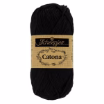 Découvrez le fil coton gris noir Scheepjes Catona en 50g, 25g et 10g. Coton mercerisé certifié EN71-3, coloris harmonieux pour tous tes projets crochet.