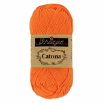 La palette oranges - corail du Scheepjes Catona regroupe 13 coloris harmonieux dans un coton mercerisé doux, brillant et certifié EN71-3. Disponible en trois grammages — 50g, 25g et 10g — pour t'adapter à tous tes projets, du grand ouvrage aux petites touches multicolores.