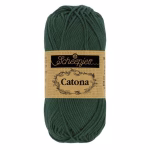 La palette verts foncés du Scheepjes Catona regroupe 14 coloris harmonieux dans un coton mercerisé doux, brillant et certifié EN71-3. Disponible en trois grammages — 50g, 25g et 10g — pour t'adapter à tous tes projets, du grand ouvrage aux petites touches multicolores.